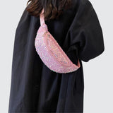 Sac banane paillette rose