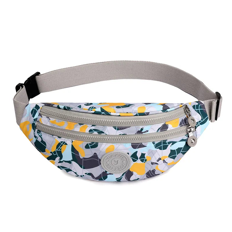 Sac banane tendance en tissu imprimé gris