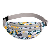 Sac banane tendance en tissu imprimé gris