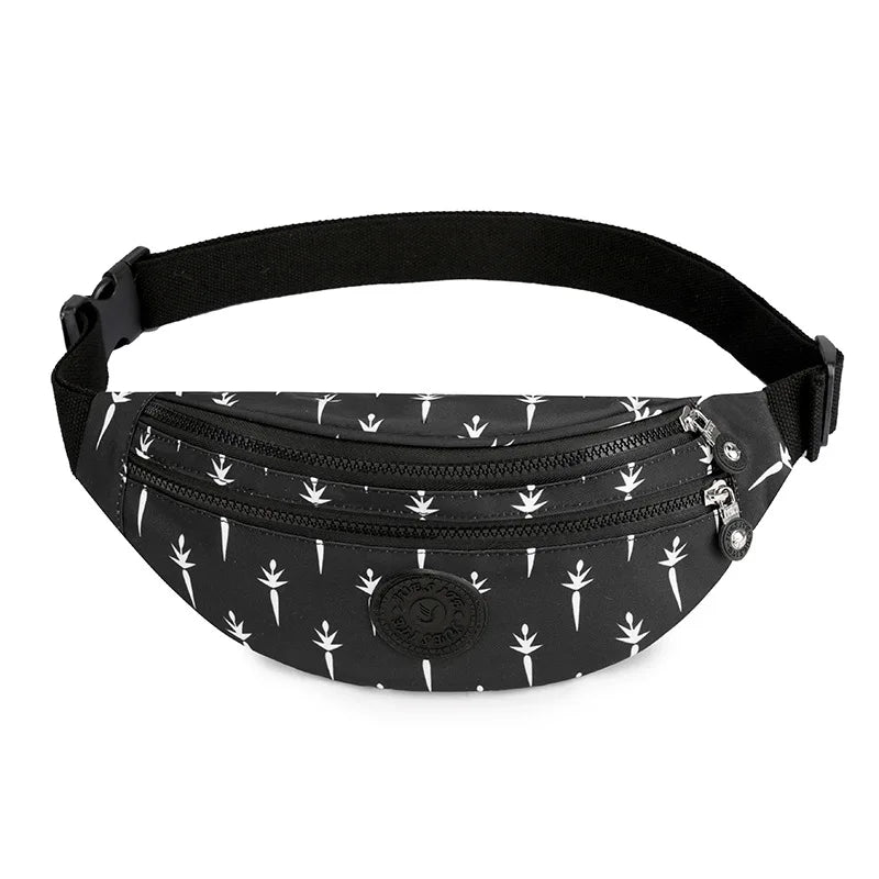 Sac banane tendance en tissu imprimé noir