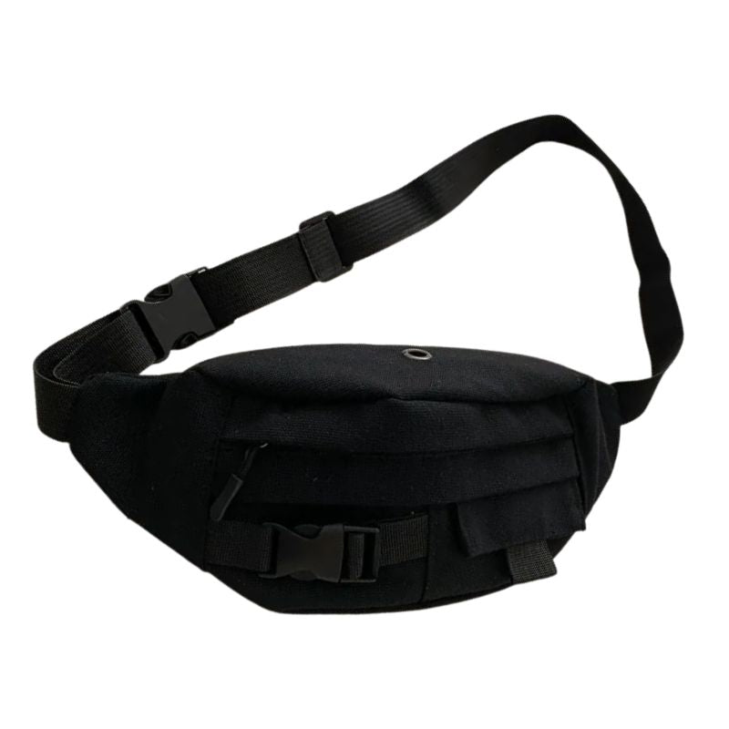 Sac banane tendance noir avec sangle