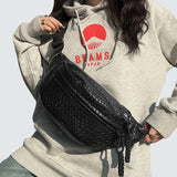 Sac banane tendance tresse noir