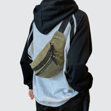 Sac banane velours côtelé vert