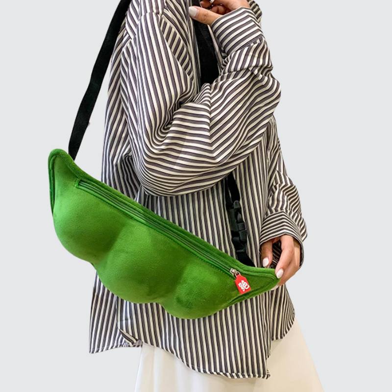 Sac banane velours en forme de haricot