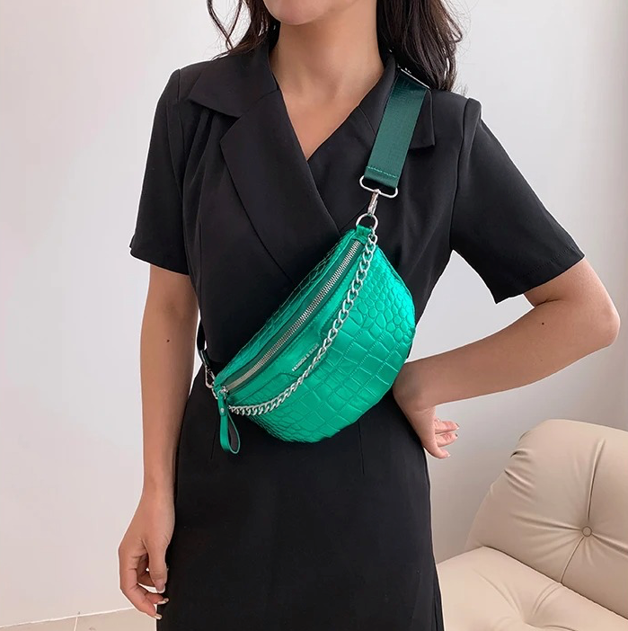 Sac banane brillant vert