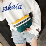 Sac banane femme tendance vert jaune