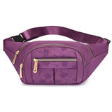 sac banane fleuri violet