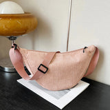 Sac banane femme velours côtelé rose