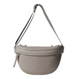 Sacoche Banane femme en cuir gris