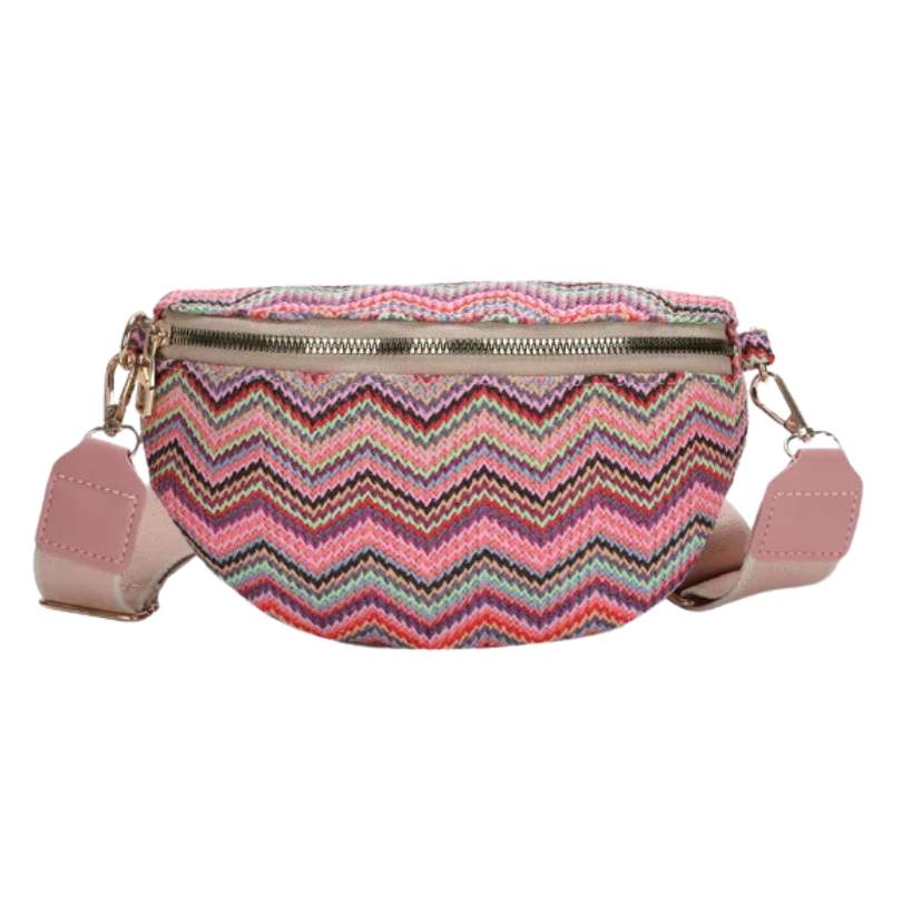 Sacoche banane bandoulière bohème rose