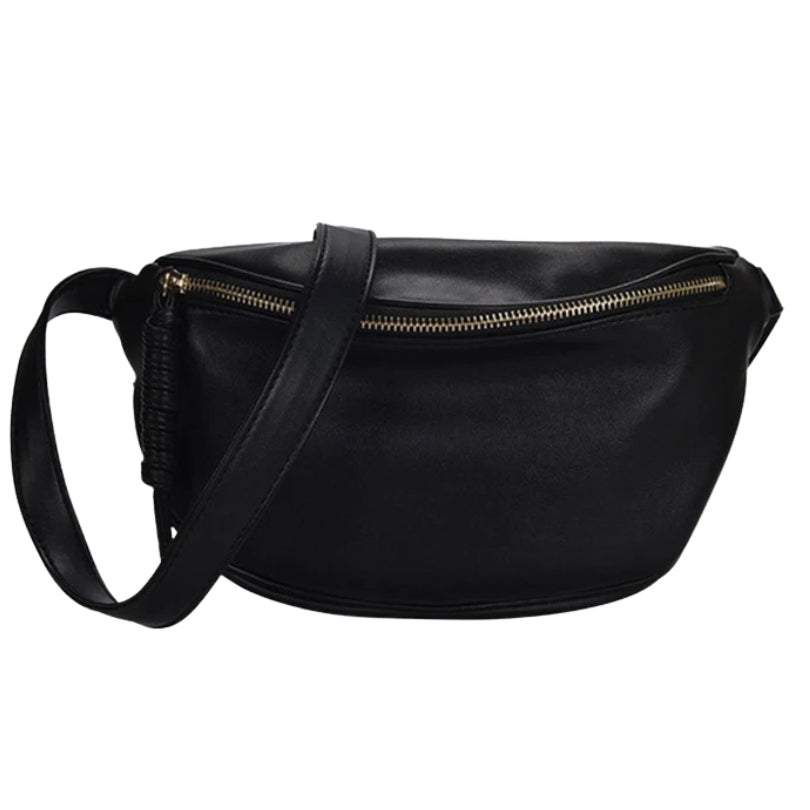 Sac banane femme cuir noir