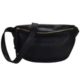 Sac banane femme cuir noir