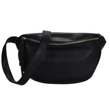 Sac banane femme cuir noir