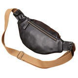 Sacoche banane homme luxe en cuir noir