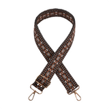 Sangle pour sac banane motifs géométriques noir