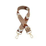 Sangle sac banane motif à chevrons marron