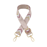 Sangle sac banane motif à chevrons marron rose pâle