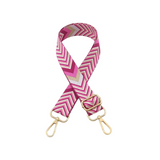 Sangle sac banane motif à chevrons rose