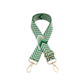 Sangle sac banane motif à chevrons vert