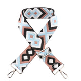 Sangle sac banane motifs losanges beige marron