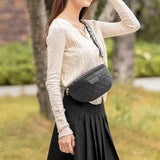 Sac banane femme cuir noir