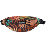 Sac banane fleuri beige