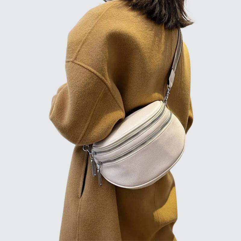 banane bandouliere femme cuir blanc