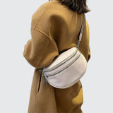 banane bandouliere femme cuir blanc