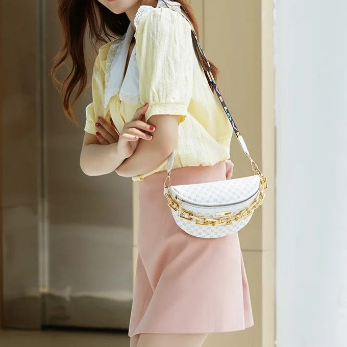 Sac banane bandoulière femme blanc