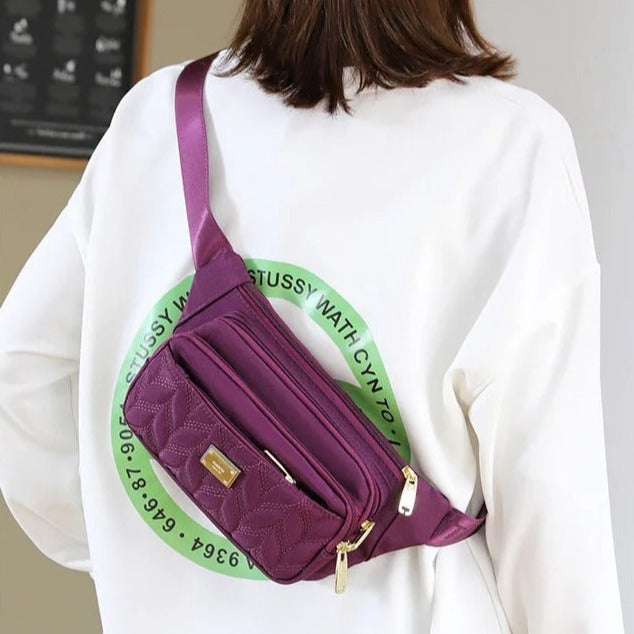 Sac banane tissu violet