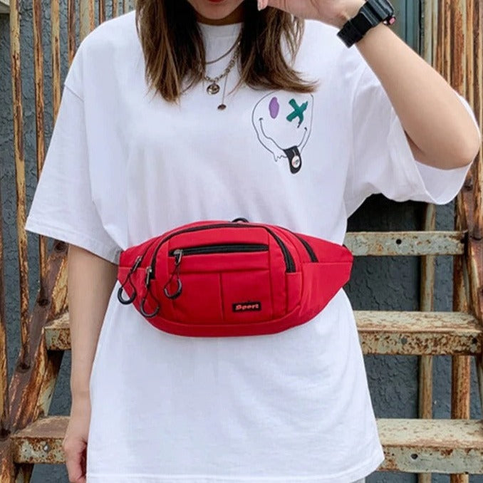 sac banane sport rouge