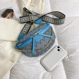 Sac banane bandoulière femme bleu