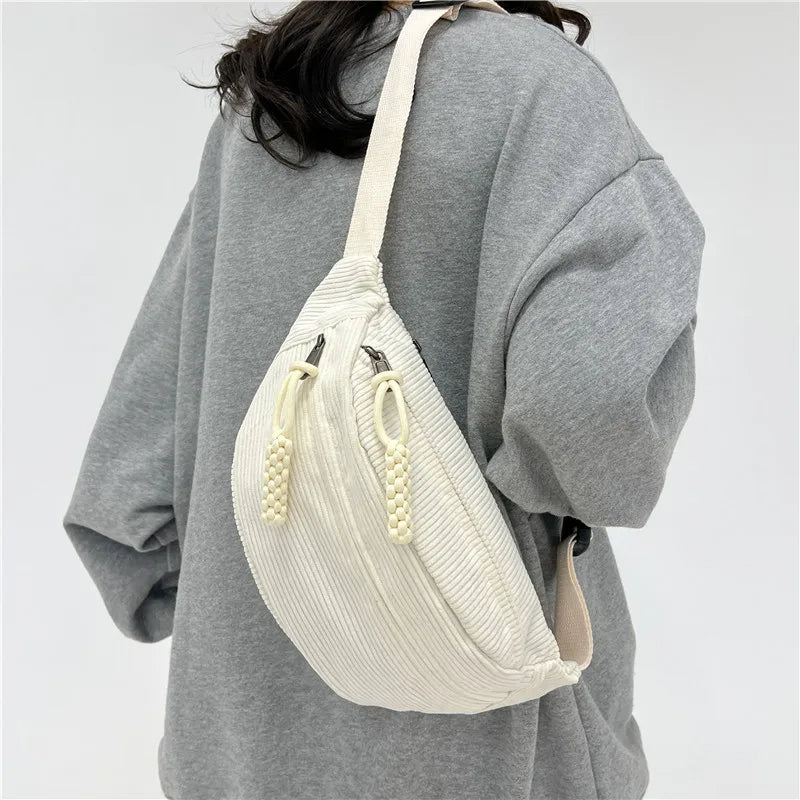 sac banane femme velours beige