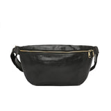 sac banane noir en cuir pour homme