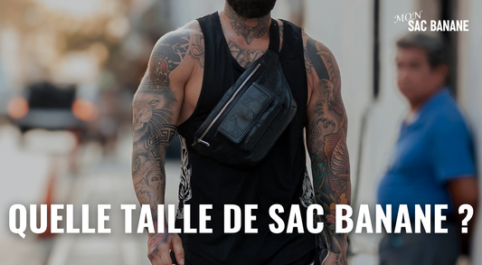 Sac banane homme tendance en cuir noir