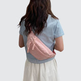 Sac banane imperméable femme en toile rose