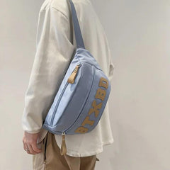 Sac banane xl bleu et beige