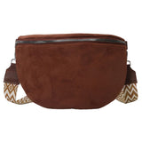 Grand sac banane daim marron