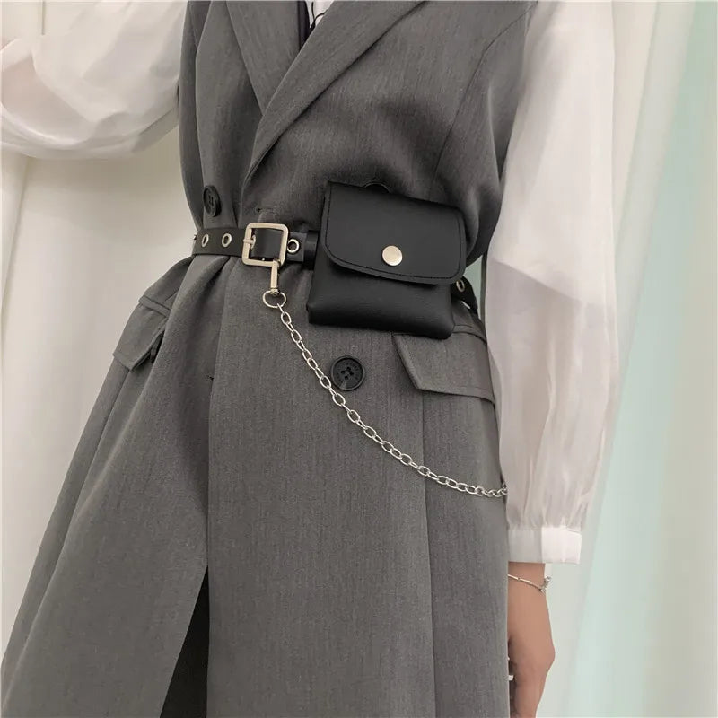 Sac ceinture cuir noir