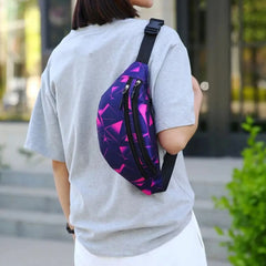 Sac banane fleuri violet