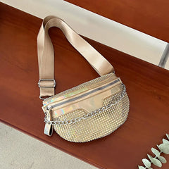 Sac banane bandoulière femme doré