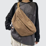 Sac banane XL en velours marron