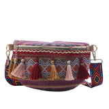 Sac banane bandoulière femme avec pompon