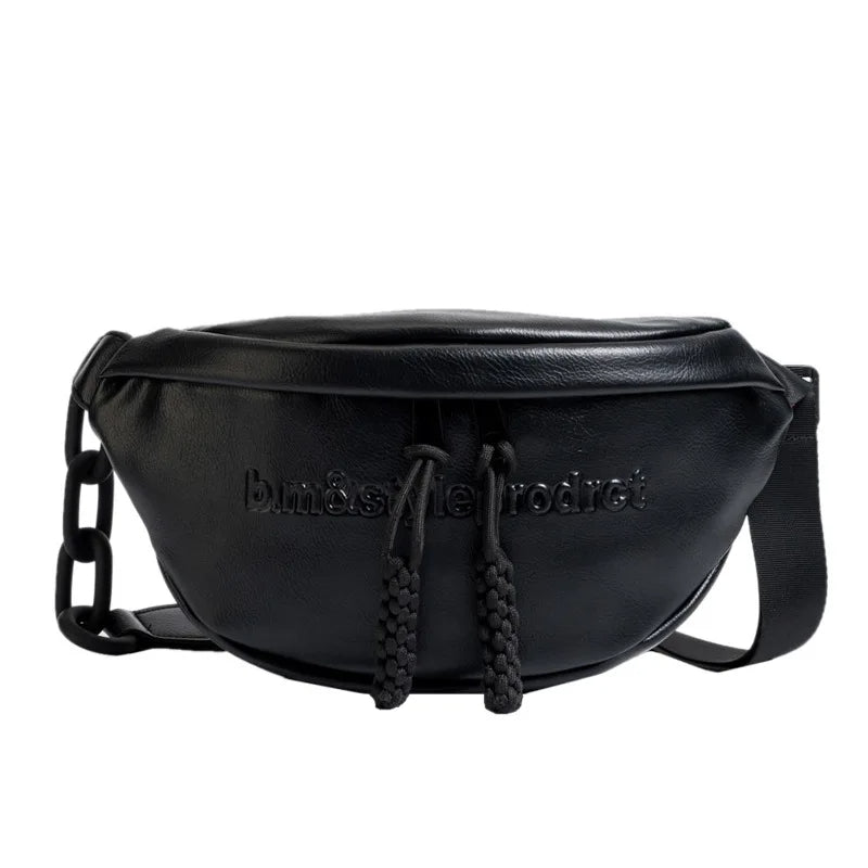 Sac banane cuir femme noir