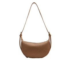 Sac banane femme en cuir tressé