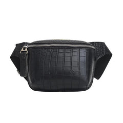 Sac banane pour femme en cuir noir