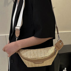 Sac banane femme tendance paille