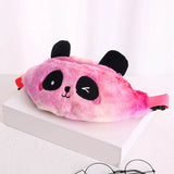 Sac banane fille fourrure panda rose