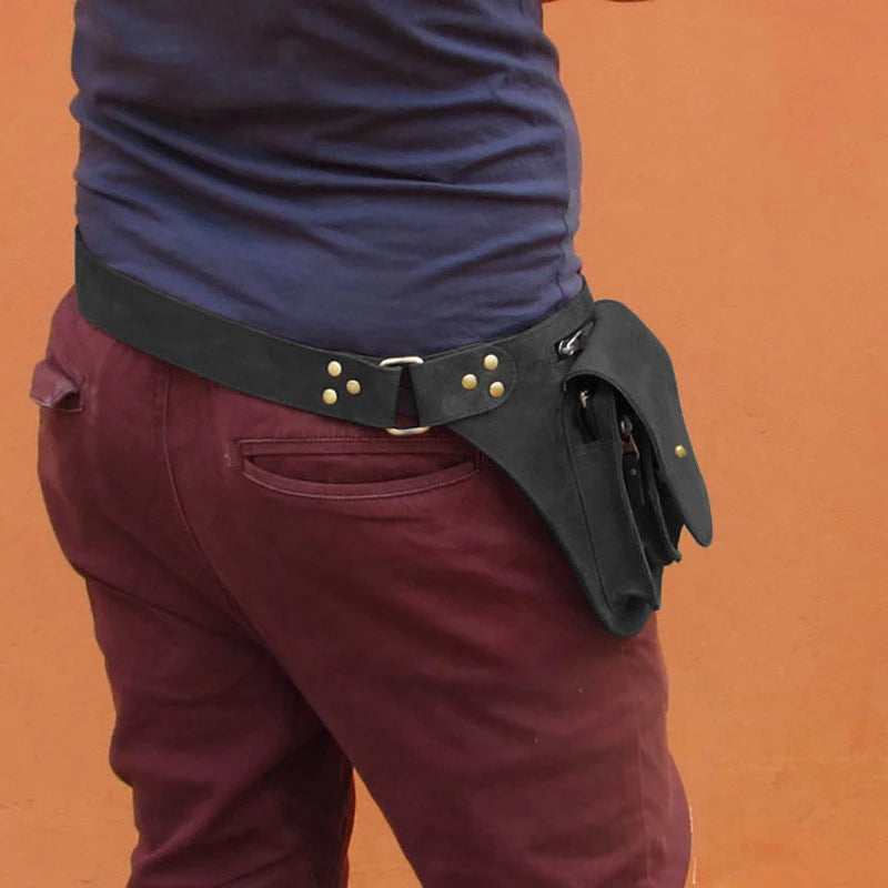 Sac Banane Ceinture Cuir Vintage Fait Main - Unisexe - Petit Sac Pratique