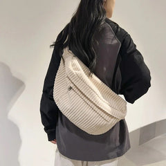 Sac banane XL velours blanc